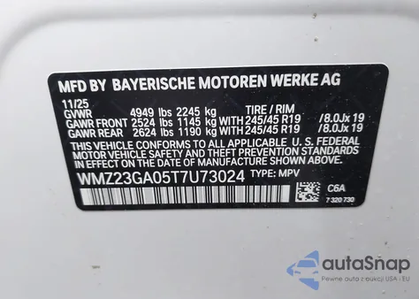 2026 Mini Countryman Cooper S из США, поврежденный, VIN WMZ23GA05T7U73024